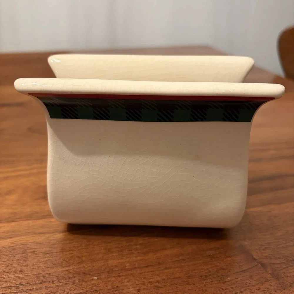 Apple salt & pepper shakers Napkin Holder plaid Country Cottage Core Applejack